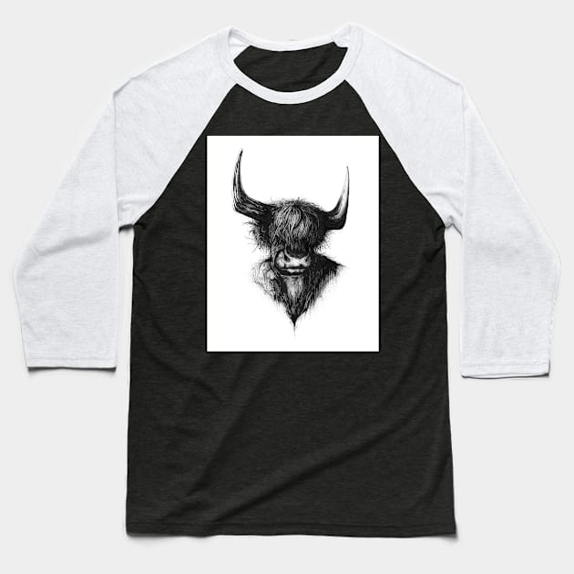 highland horns Baseball T-Shirt by David Dots